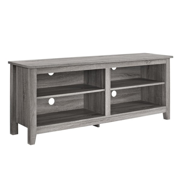 Wood TV Stand, 58-Inch, Driftwood_Featured Image